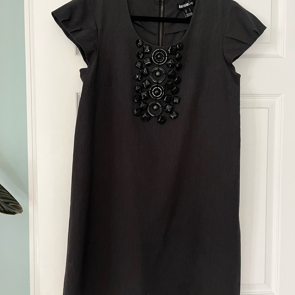 Kensie Beaded Detail Sheath  Dress/ tunic XL gray